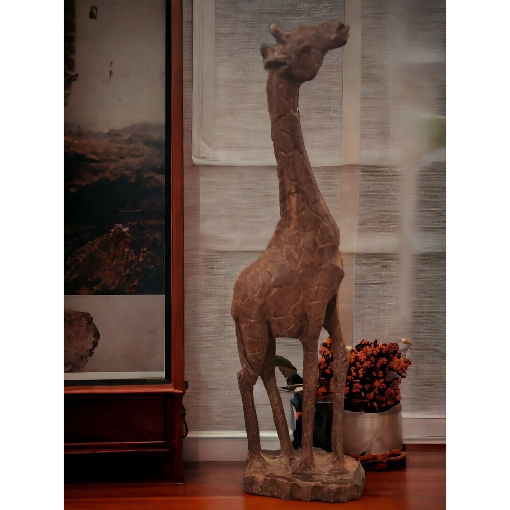 Hand Carved Wood Giraffe 9.5" Intricately Hand Crafted No Signiture